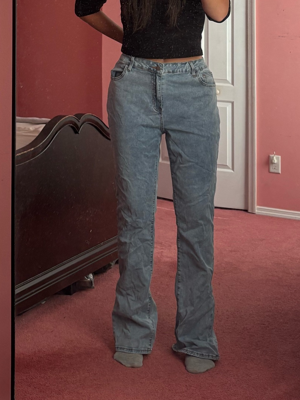 Classic High-Rise Straight Women's Jeans in Light Blue TALL